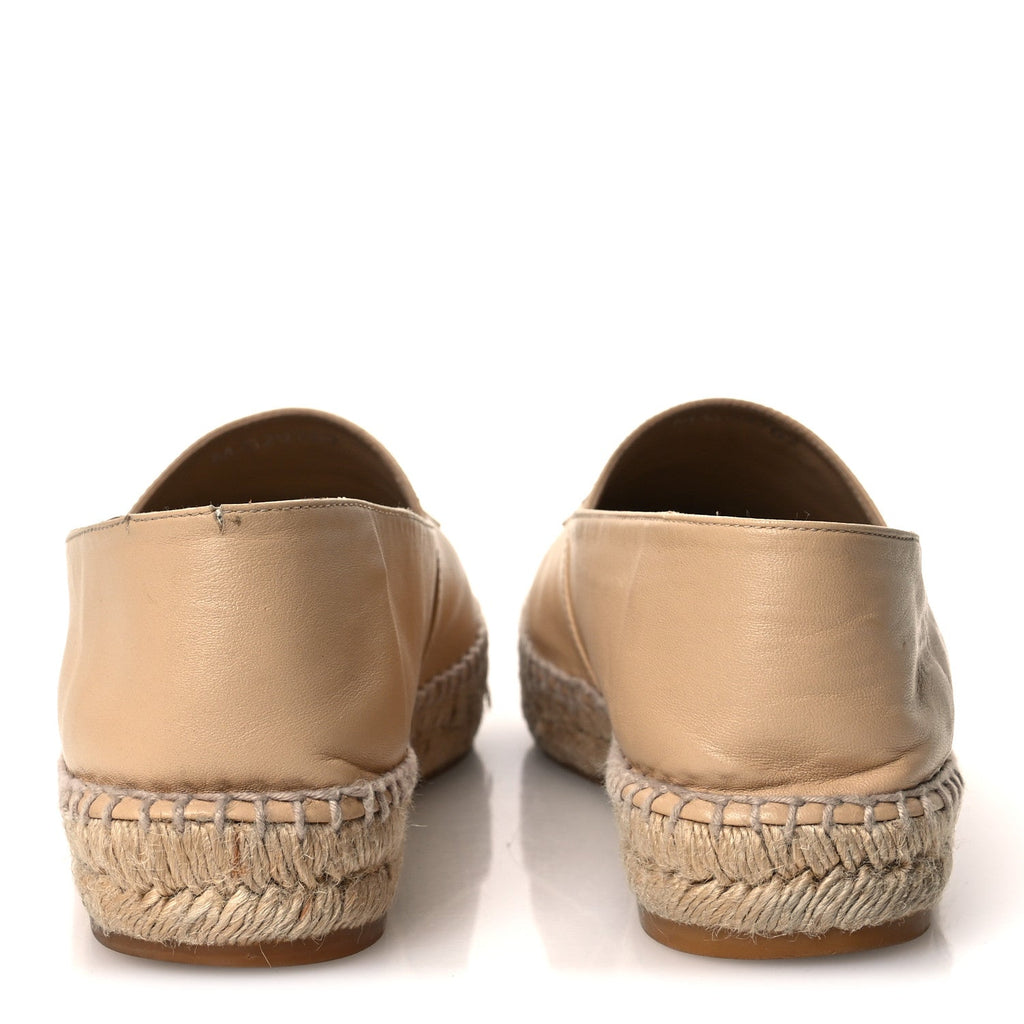 Lambskin CC Espadrilles 40 Beige Black