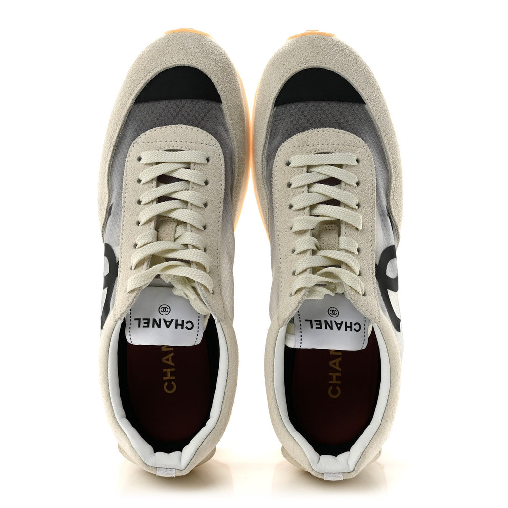 Suede Mesh Womens CC Sneakers 41 White Black