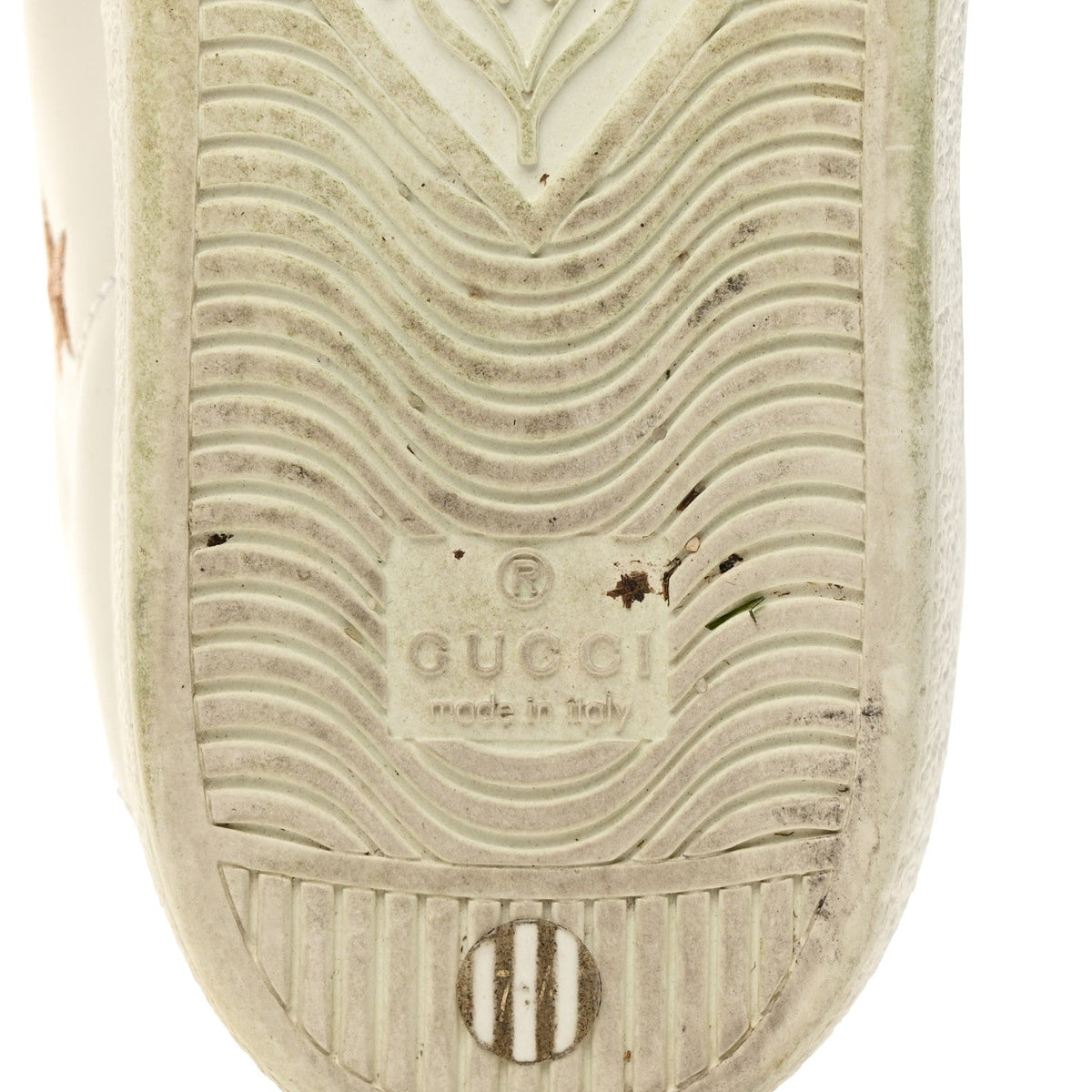 Calfskin Bee Star Embroidered Sylvie Web Ace Sneakers 37.5 White