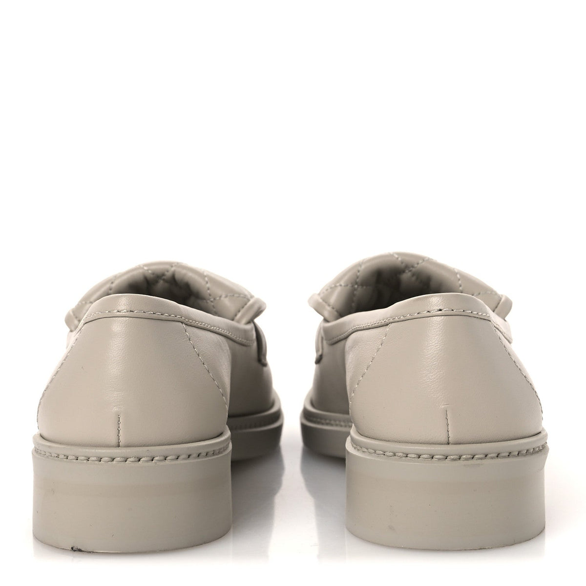 Lambskin Quilted CC Turnlock Loafers 37 Grey