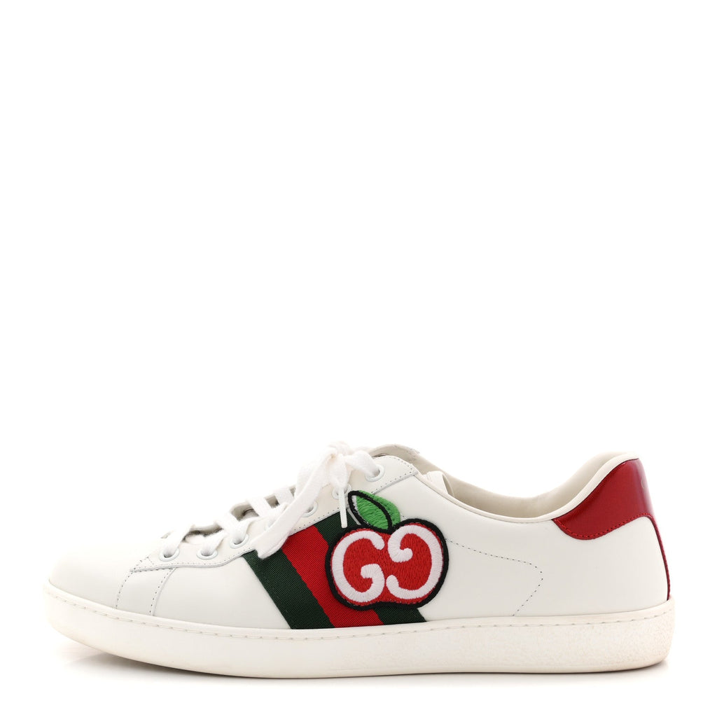 Calfskin Crocodile Web Mens Ace Sneakers 8 White Green