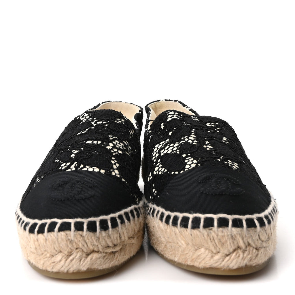 Lace CC Espadrilles 36 Black