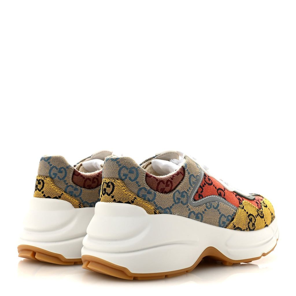 Monogram Multicolor Demetra Womens Rhyton Sneakers 35.5 Yellow Blue Great White Tabasco