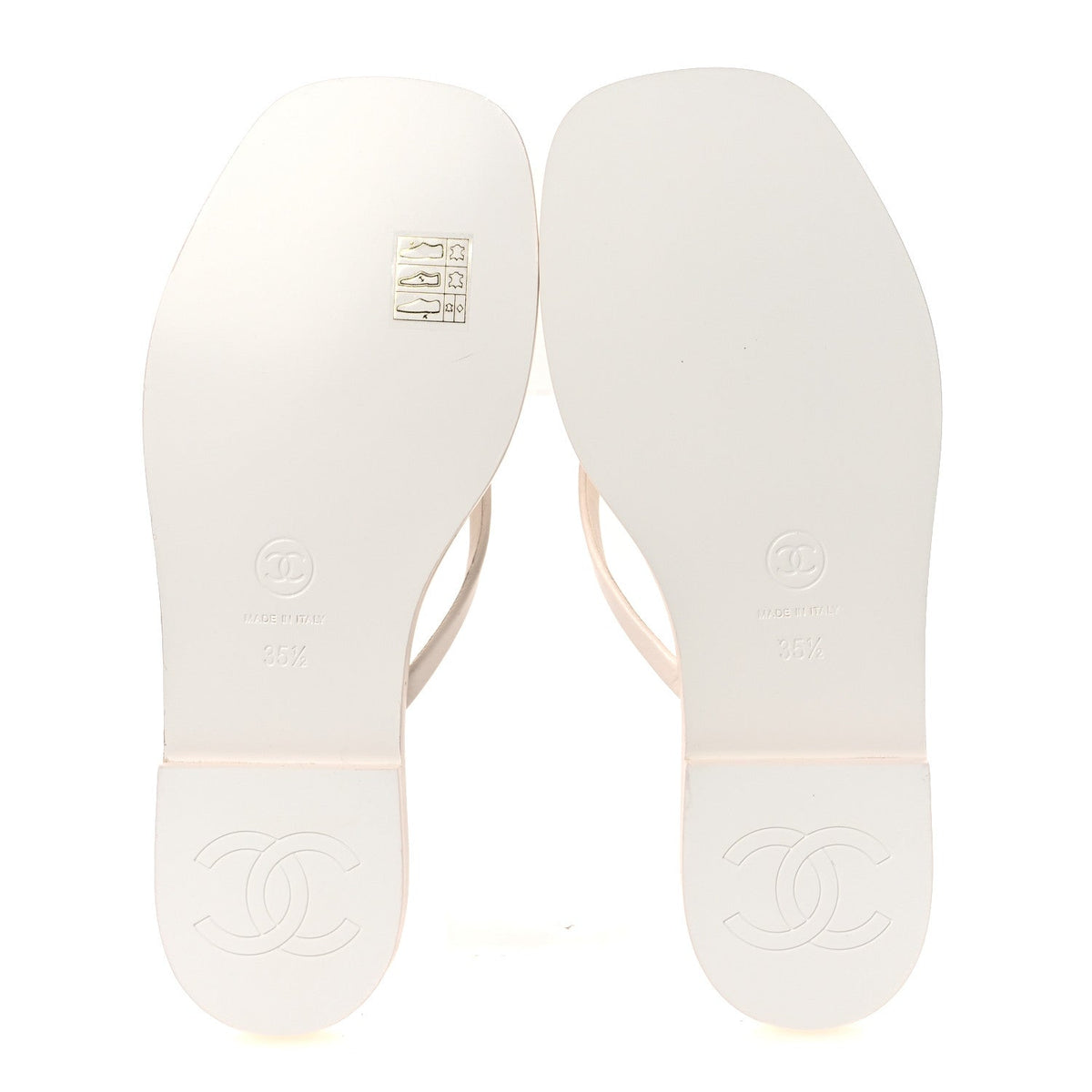 Goatskin CC Times Square Thong Sandals 35.5 White