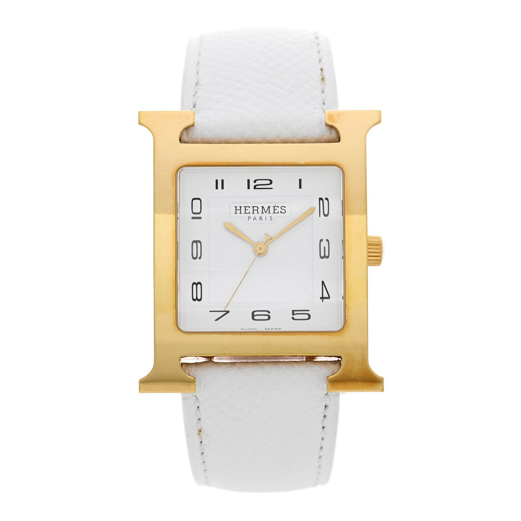 Stainless Steel Epsom 30.5mm Heure H Hour Quartz Watch Blanc