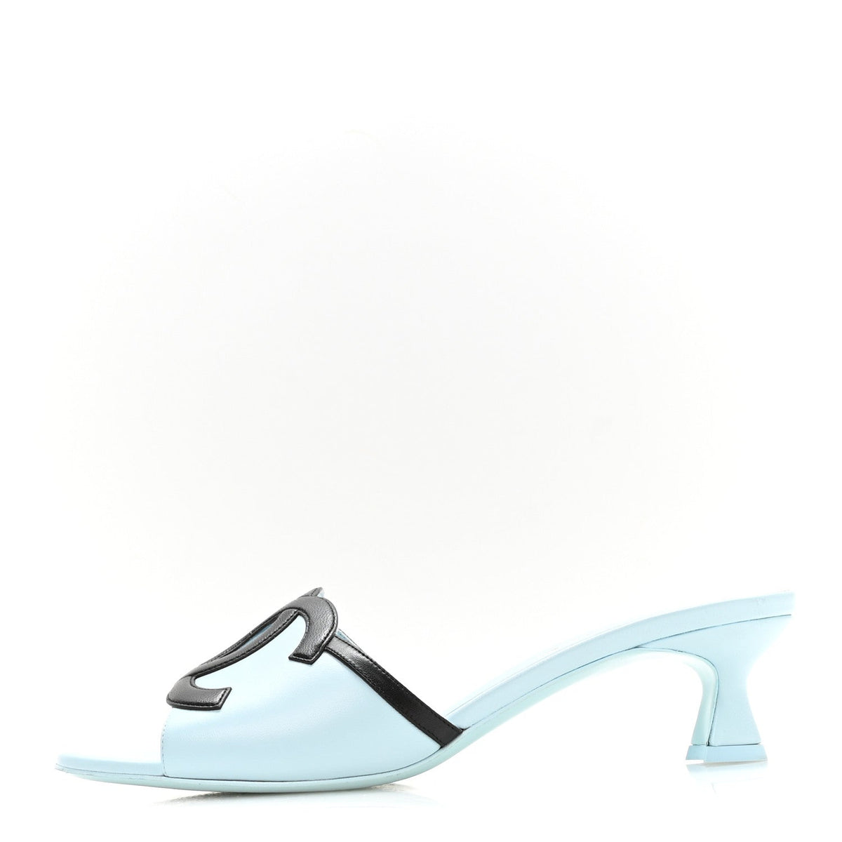 Lambskin CC Cutout Mules 41 Blue Black