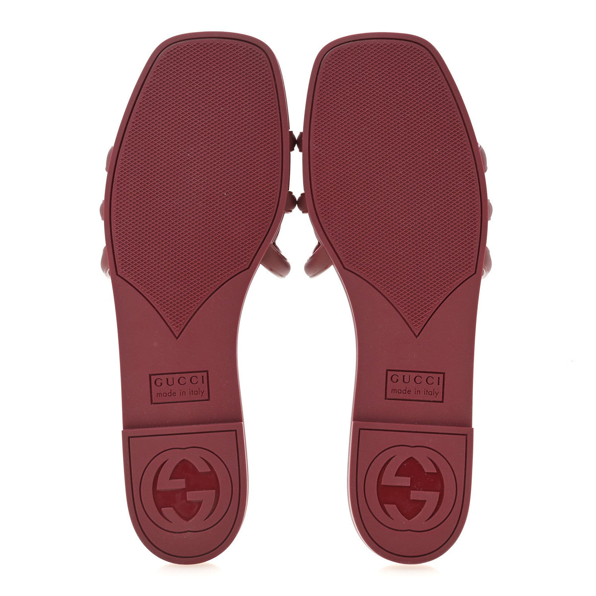 Rubber Womens Interlocking G Slide Sandals  39 Rosso Ancora