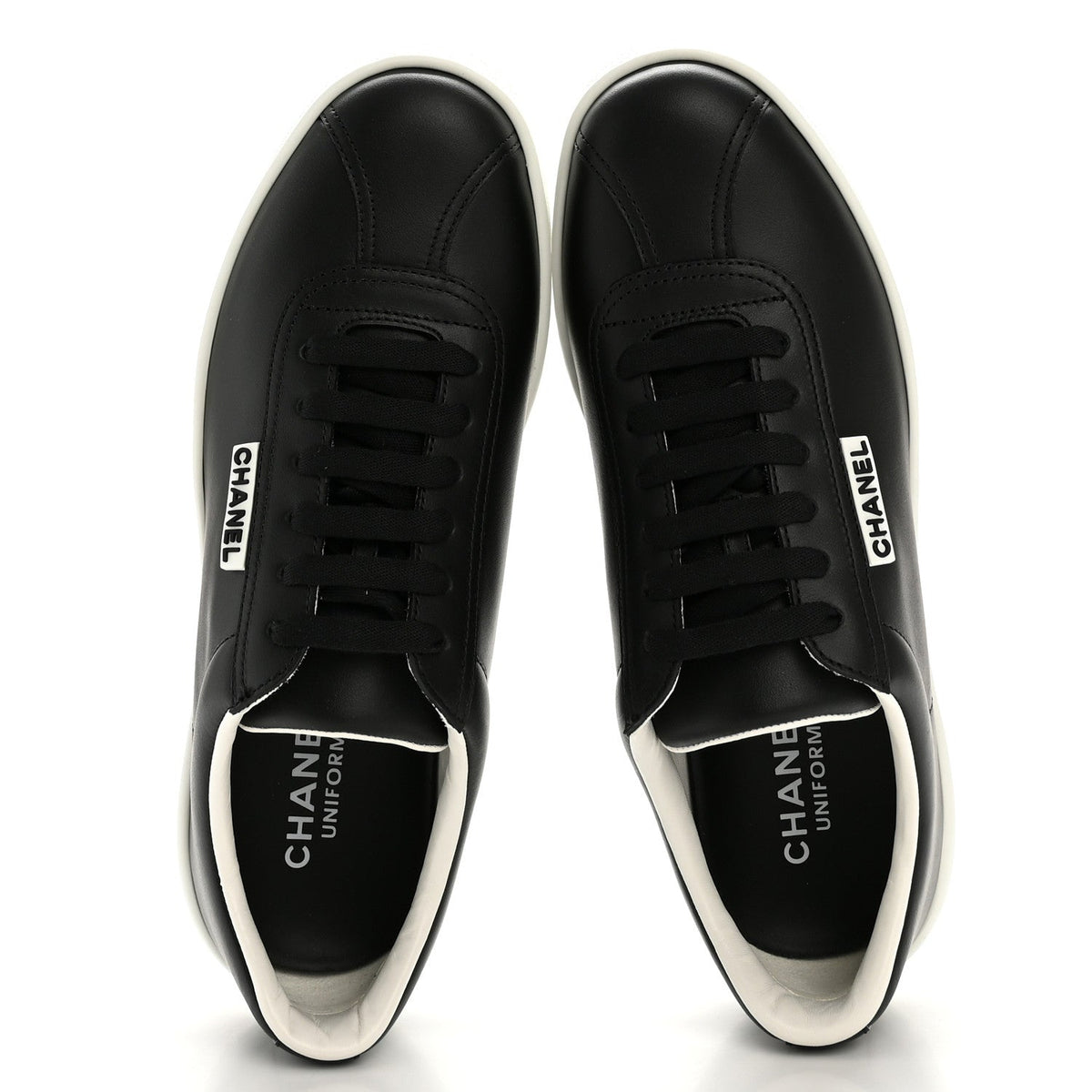 Calfskin CC Womens Sneakers 37.5 Black