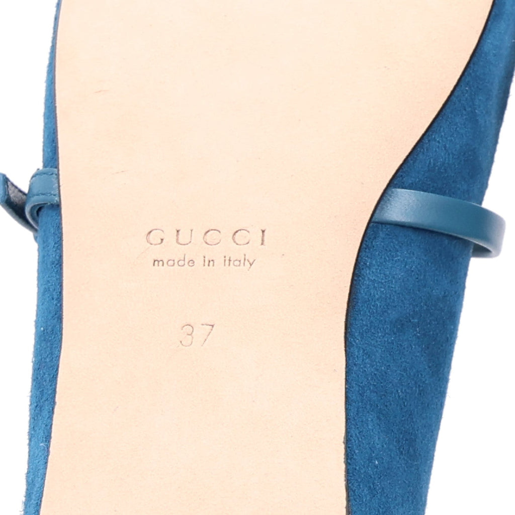 Kid Scamosciato Nappa Camargue Horsebit Ballet Flats 37 Deep Acqua