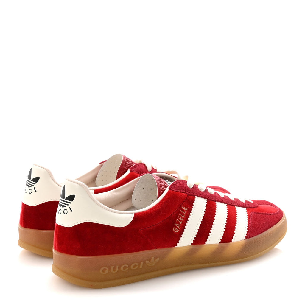 X ADIDAS Softy Velvet Suede Madeira Demetra Mens Gazelle Sneakers 8 Vulcanic Red Off White Hibiscus Red