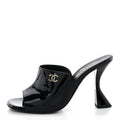 Patent Calfskin CC Mules 36.5 Black