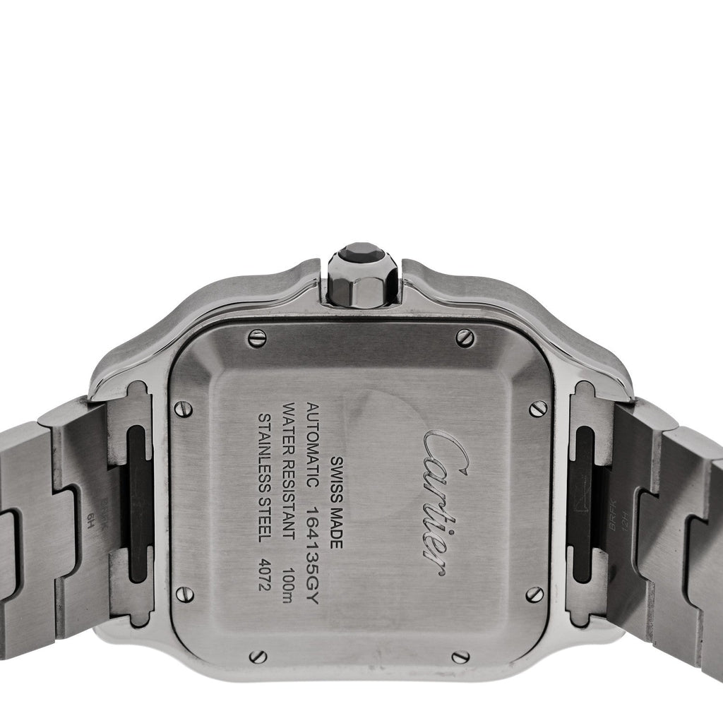 Stainless Steel 39.8mm Santos De Cartier Automatic Watch Black