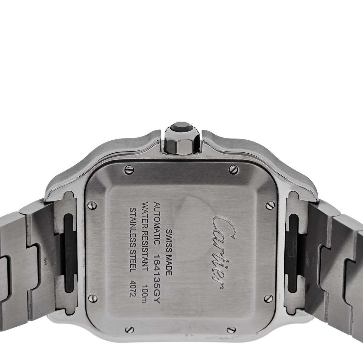 Stainless Steel 39.8mm Santos De Cartier Automatic Watch Black
