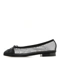 Mesh Grosgrain CC Cap Toe Ballerina Flats 37 Black