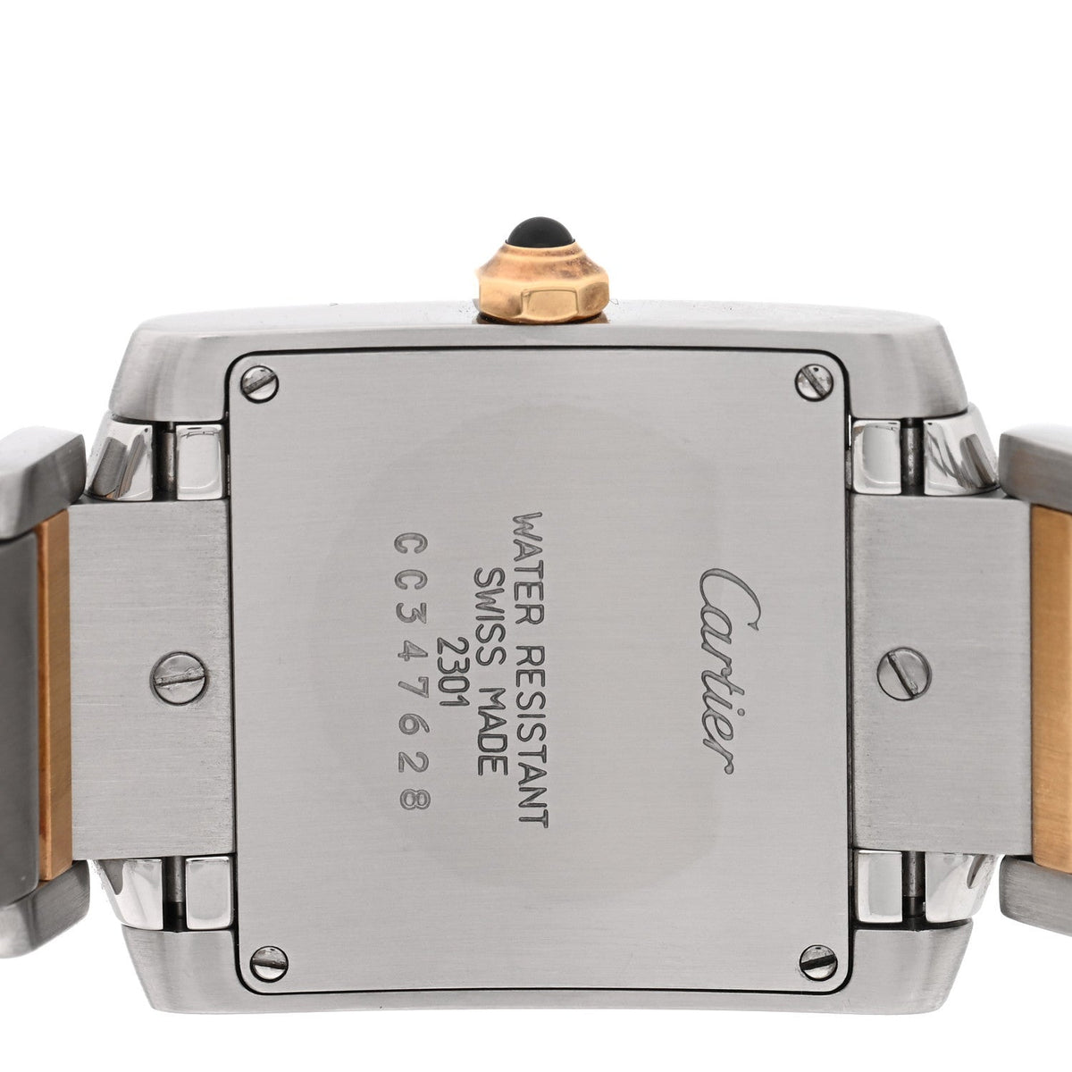 Stainless Steel 18K Yellow Gold 25mm Tank Francaise Quartz Watch