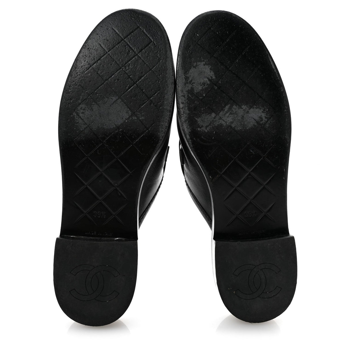 Lambskin Quilted CC Turnlock Mules 39.5 Black
