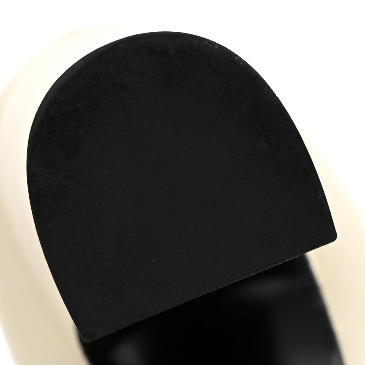 Lambskin Patent Calfskin Cap Toe Pumps 39.5 Ivory Black