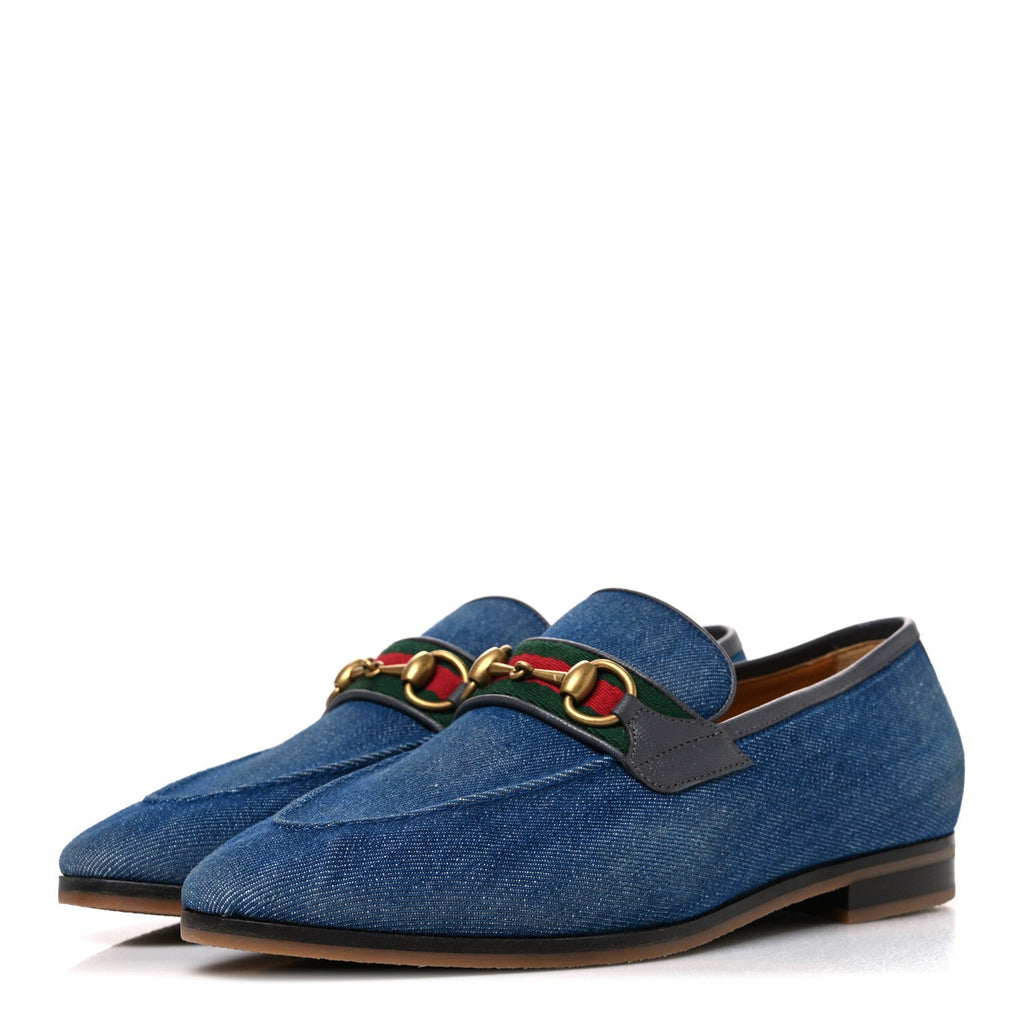 New Denim Delave Web Mens Horsebit Loafers 8 Blue