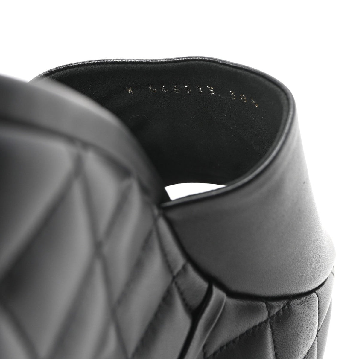Lambskin Quilted CC Platform Mules 38.5 Black
