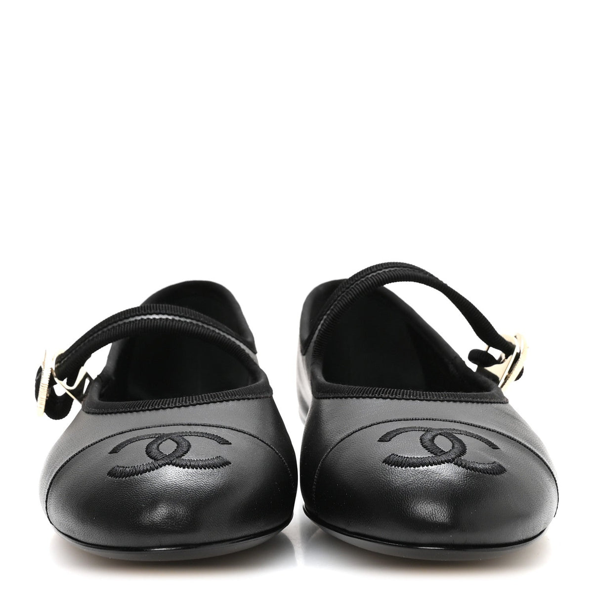 Lambskin Mary Jane Flats 40 Black