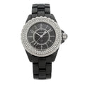 Stainless Steel Ceramic Diamond Pave Bezel 33mm J12 Quartz Watch Black