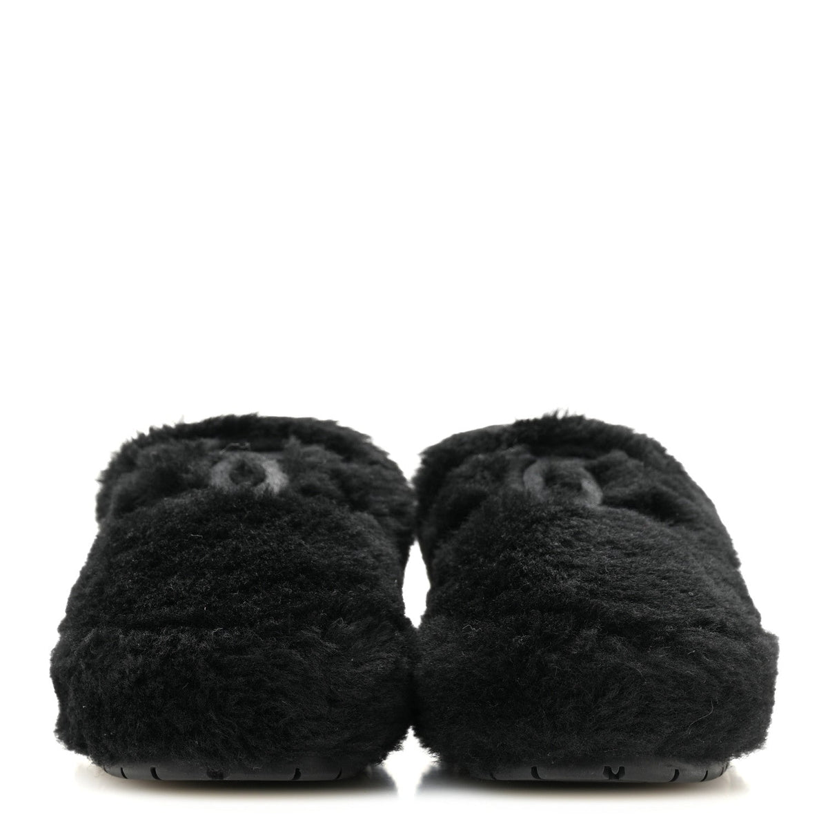 Shearling CC Flat Mules 35 Black