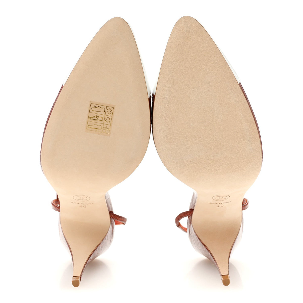 Calfskin Crocodile Embossed Patent Cap Toe Slingback Pumps 40 Dark Red White