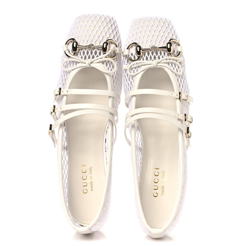 Video Net Nappa Horsebit Ballerina Flats 39 Great White