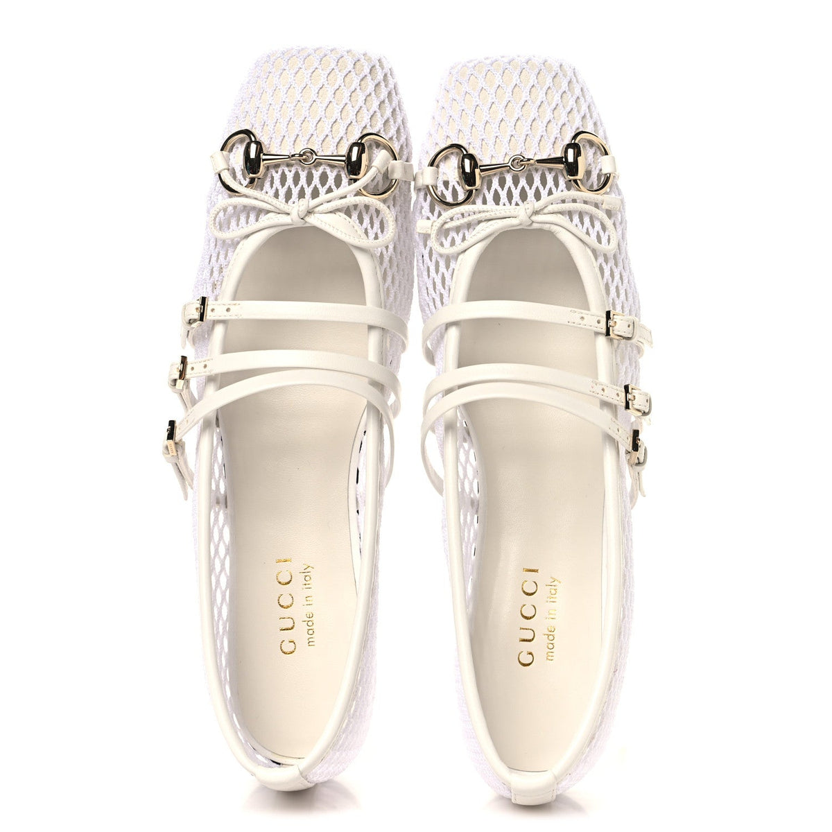 Video Net Nappa Horsebit Ballerina Flats 39 Great White