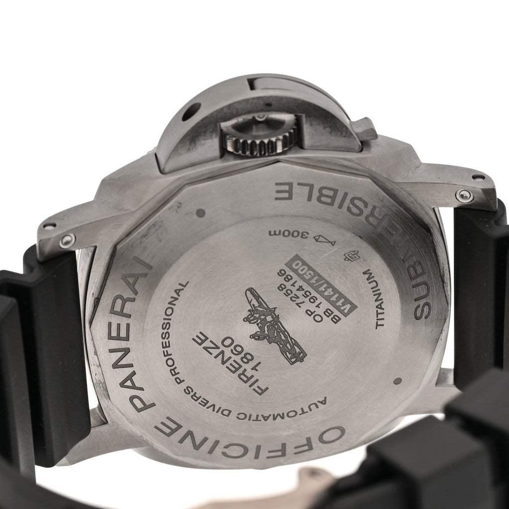 Titanium Rubber 47mm Luminor Submersible Automatic Watch Black PAM1305