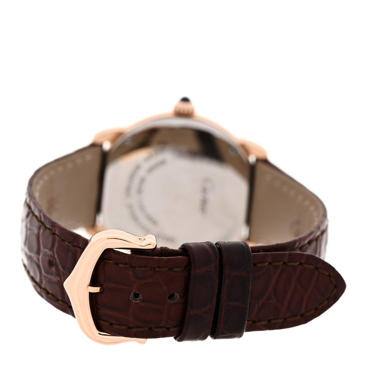 Stainless Steel 18K Pink Gold Alligator 29mm Ronde Solo Quartz Watch Brown