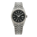 Stainless Steel 18K White Gold 36mm Oyster Perpetual Datejust Watch Bright Black 126234
