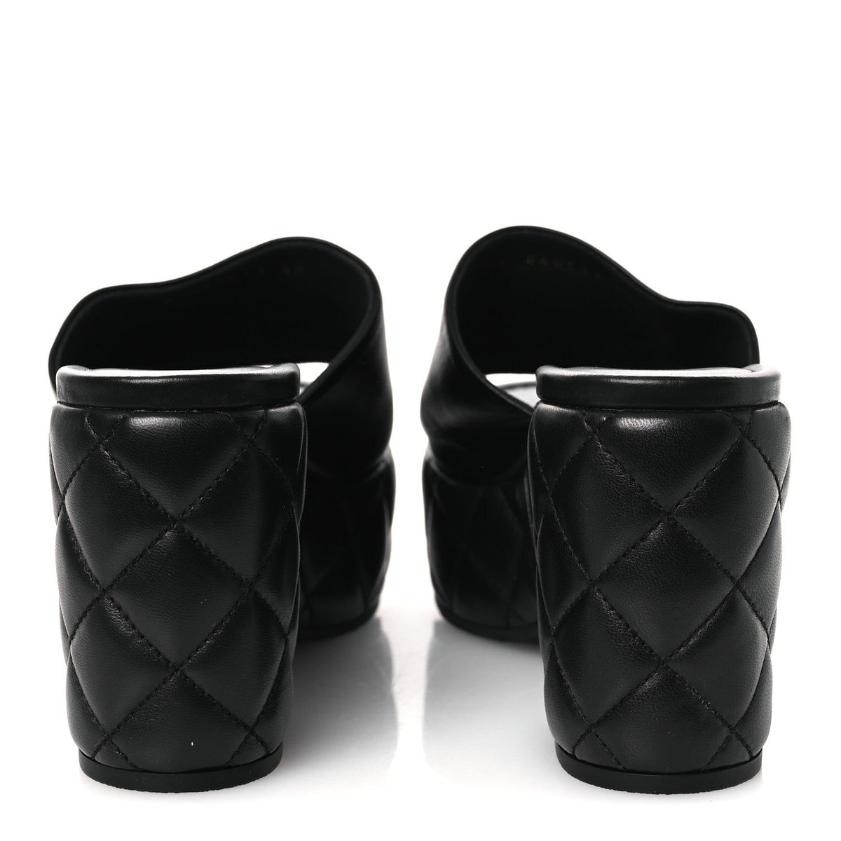 Lambskin Quilted CC Platform Mules 40 Black