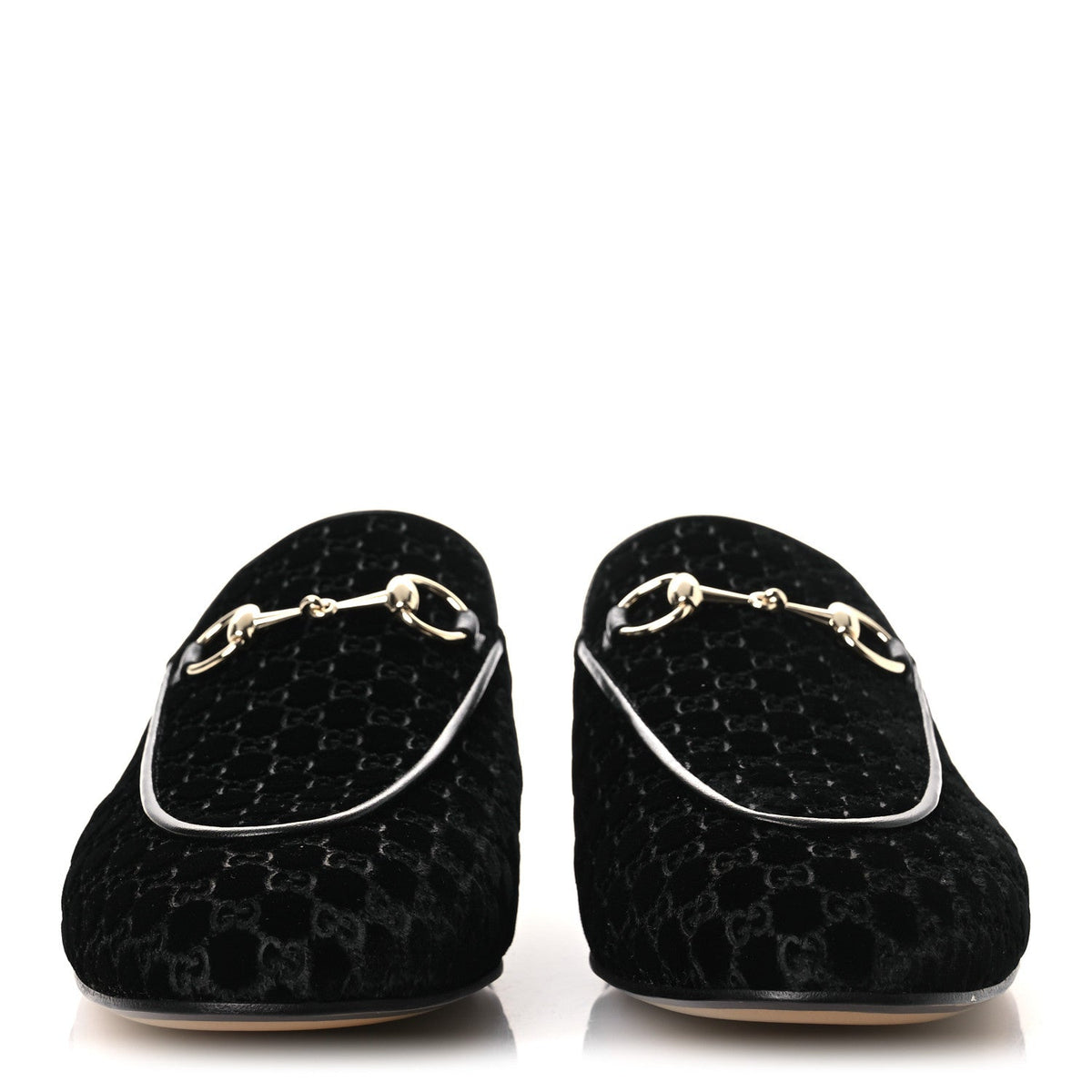 Velvet GG Monogram Womens Princetown Slippers 37.5 Black