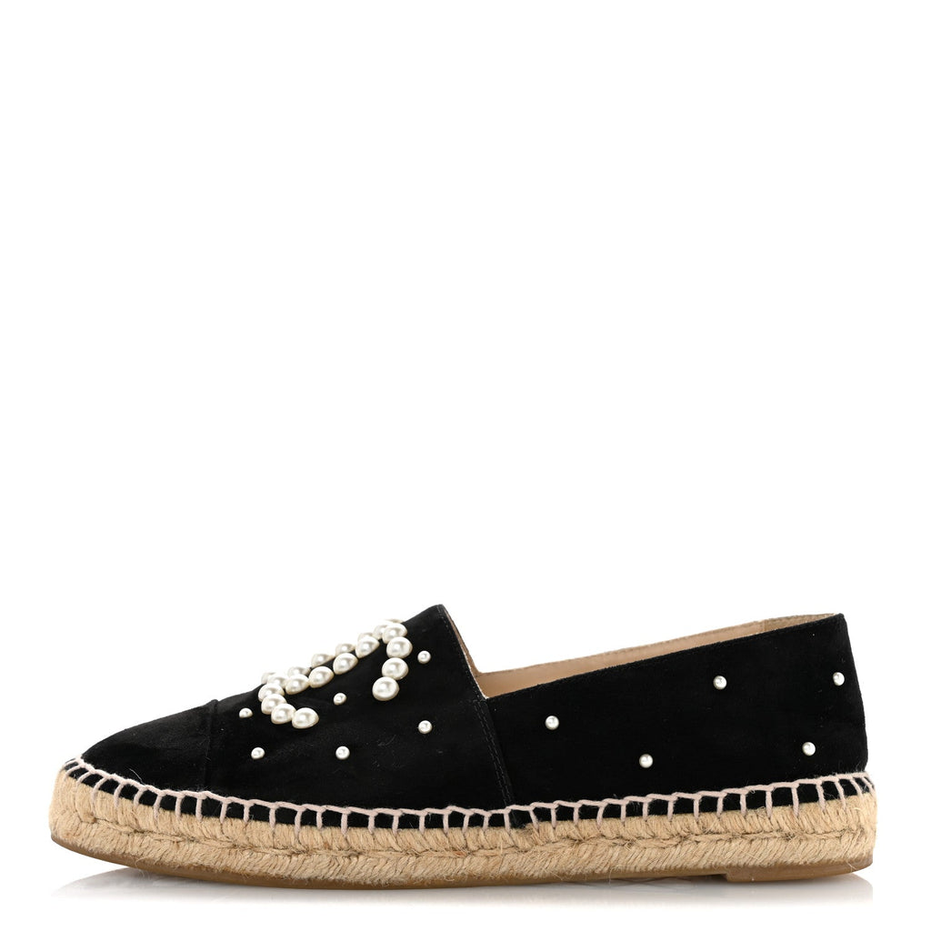 Suede Pearl CC Espadrilles 37 Black