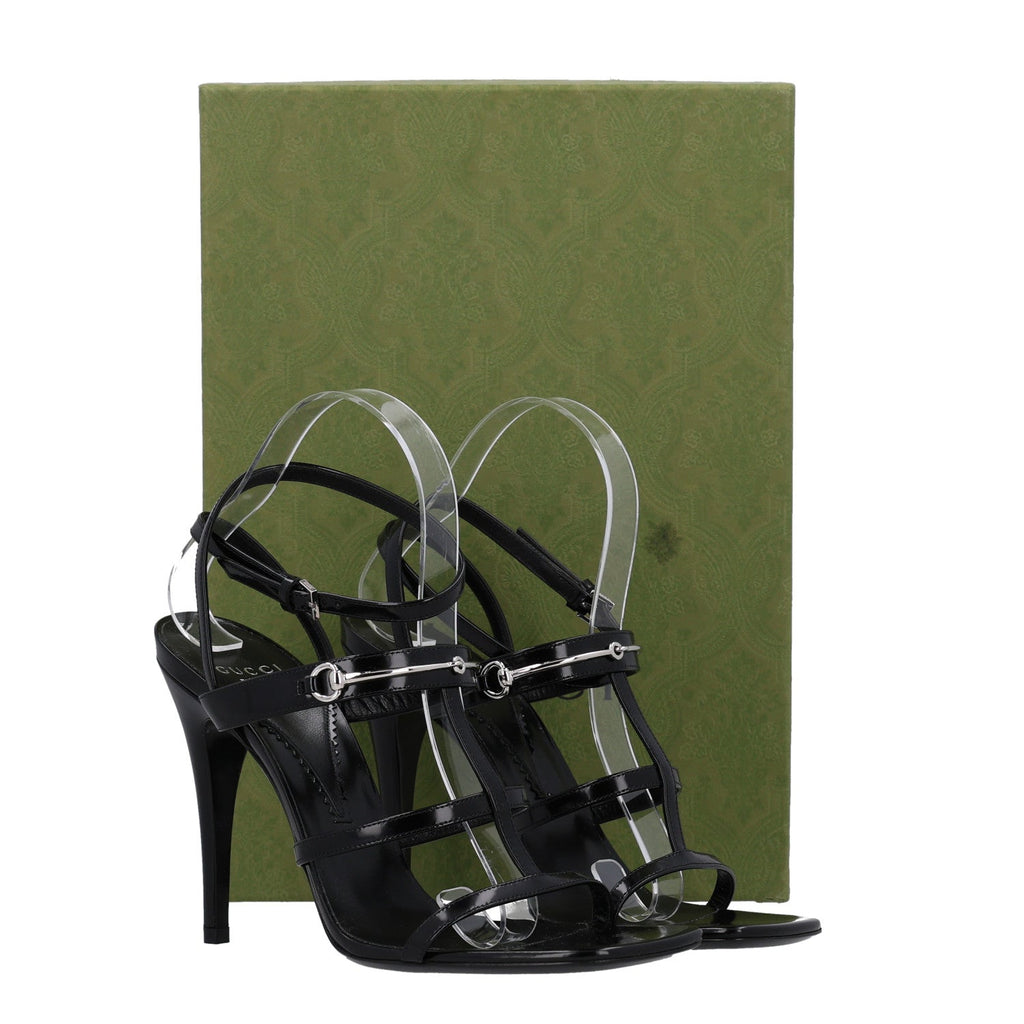 Nappa Regent Strappy Horsebit Sandals 39.5 Black