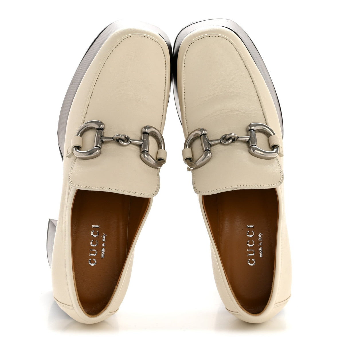 Malaga Kid Horsebit Platform Loafers 35 Mystic White