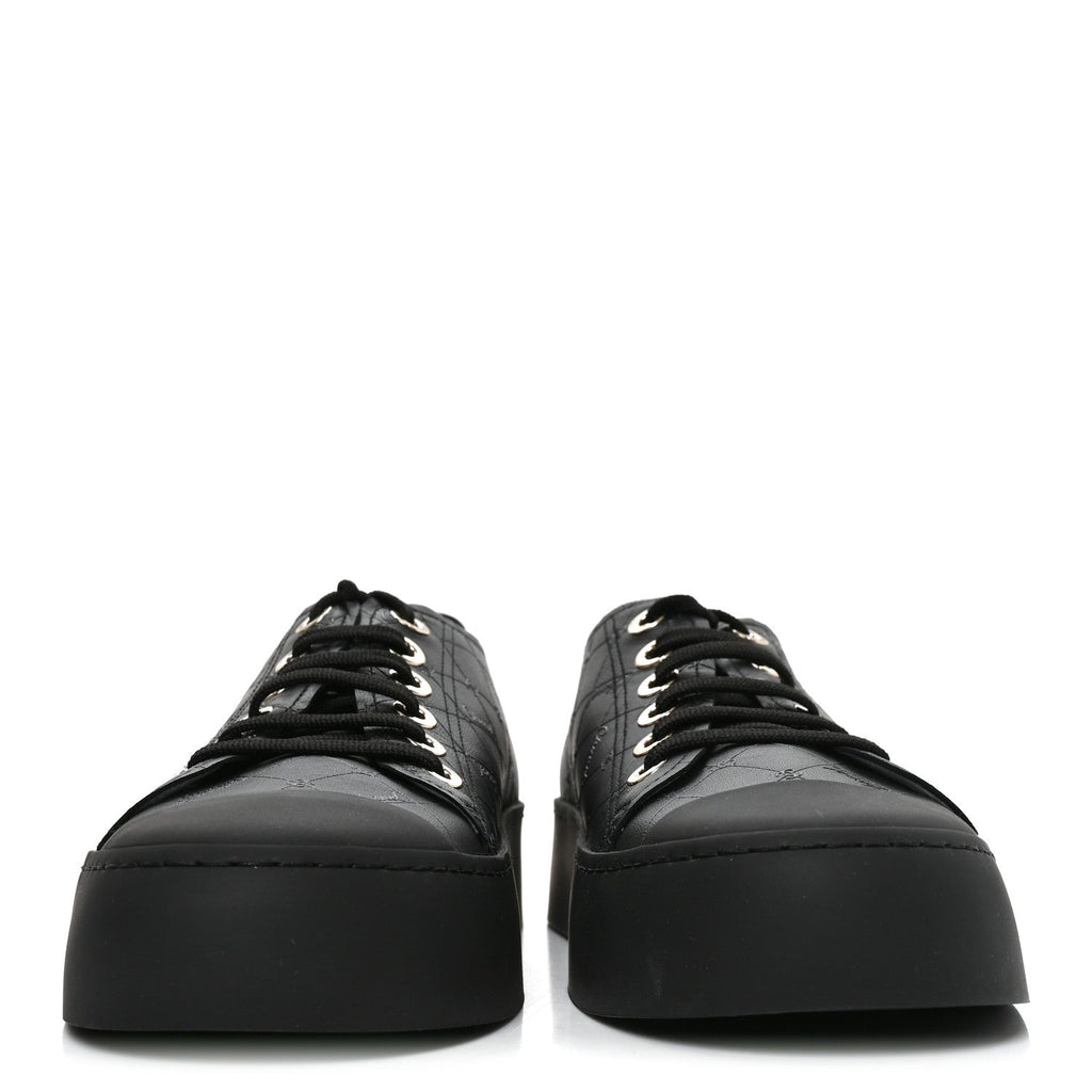 Lambskin Printed Logo Sneakers 41 Black