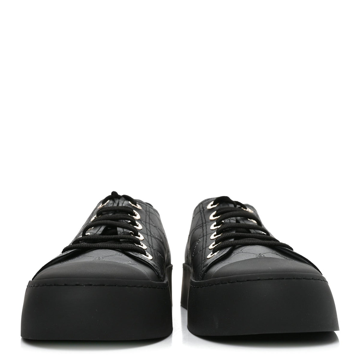 Lambskin Printed Logo Sneakers 41 Black