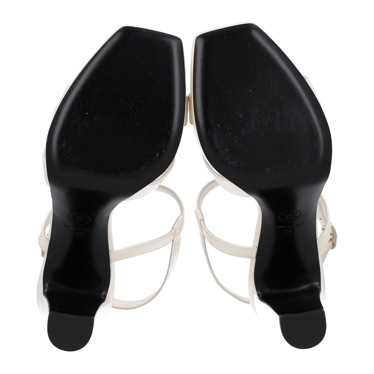 Lambskin Logo Platform Sandals 39 Black