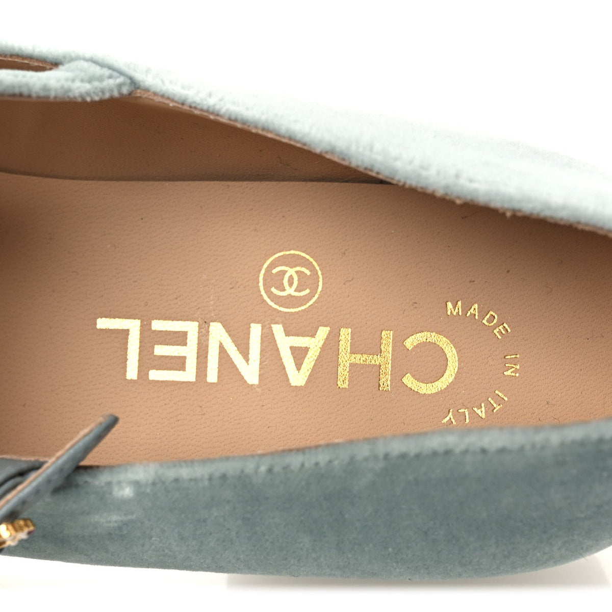 Velvet Grosgrain Bow Mary Jane Flats 37.5 Light Green White