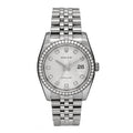 Stainless Steel Diamond 36mm Oyster Perpetual Datejust Watch Silver Jubilee 116244