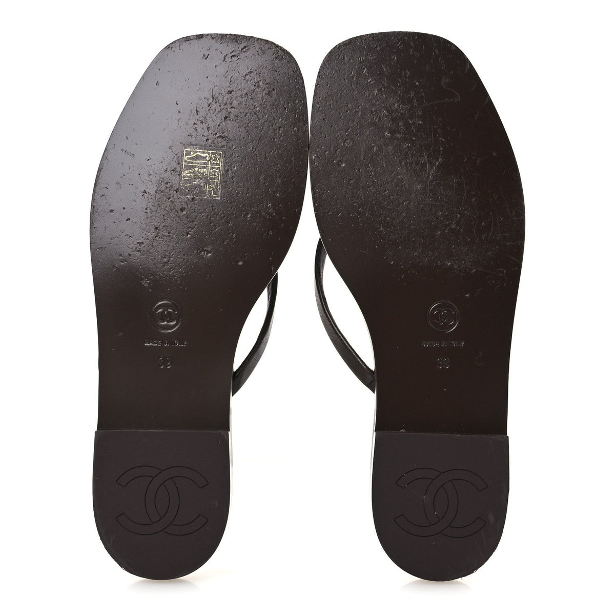 Goatskin CC Times Square Thong Sandals 39 Brown