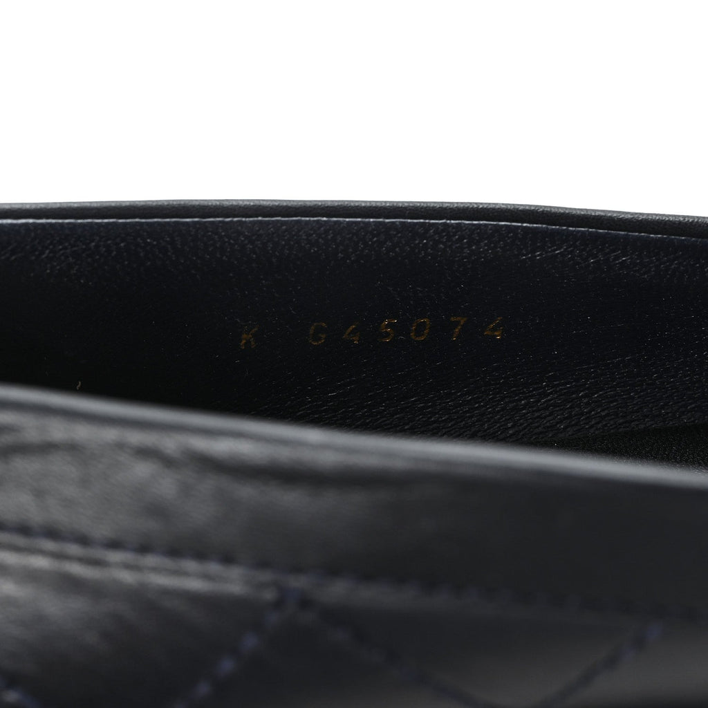 Calfskin Quilted CC Mocassin Loafers 38 Black