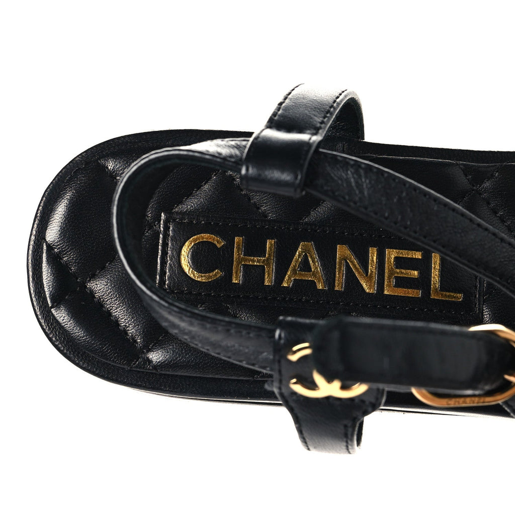Lambskin Grosgrain Camellia Thong Sandals 37 Black
