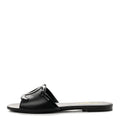 Lambskin Patent Calfskin CC Cutout Mules 40.5 Black
