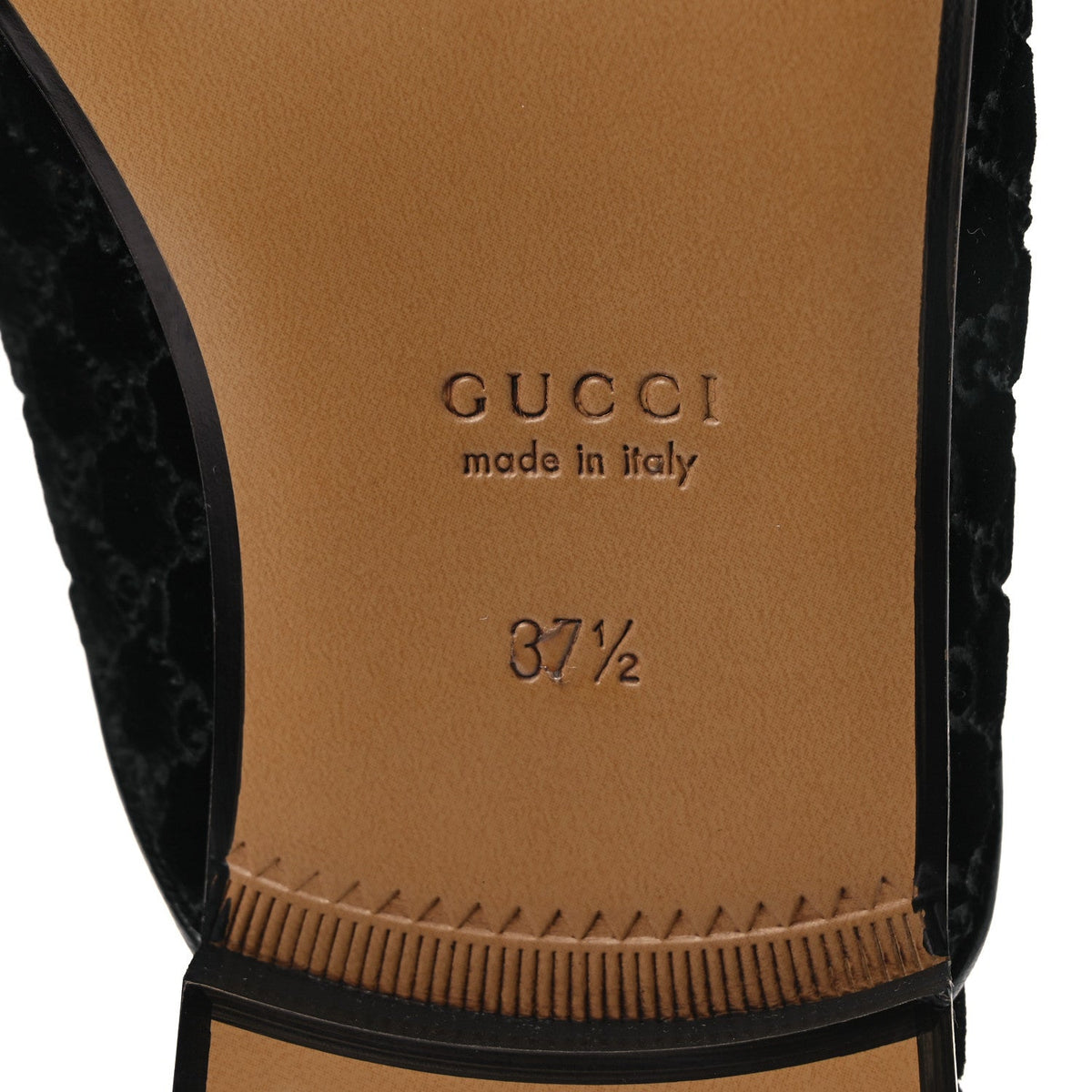 Velvet GG Monogram Womens Princetown Slippers 37.5 Black