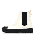 Calfskin Cap Toe CC Ankle Boots 36 White Black