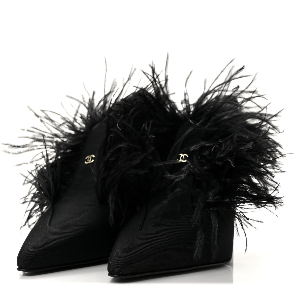 Grosgrain Feather Mary Jane Pumps 38 Black