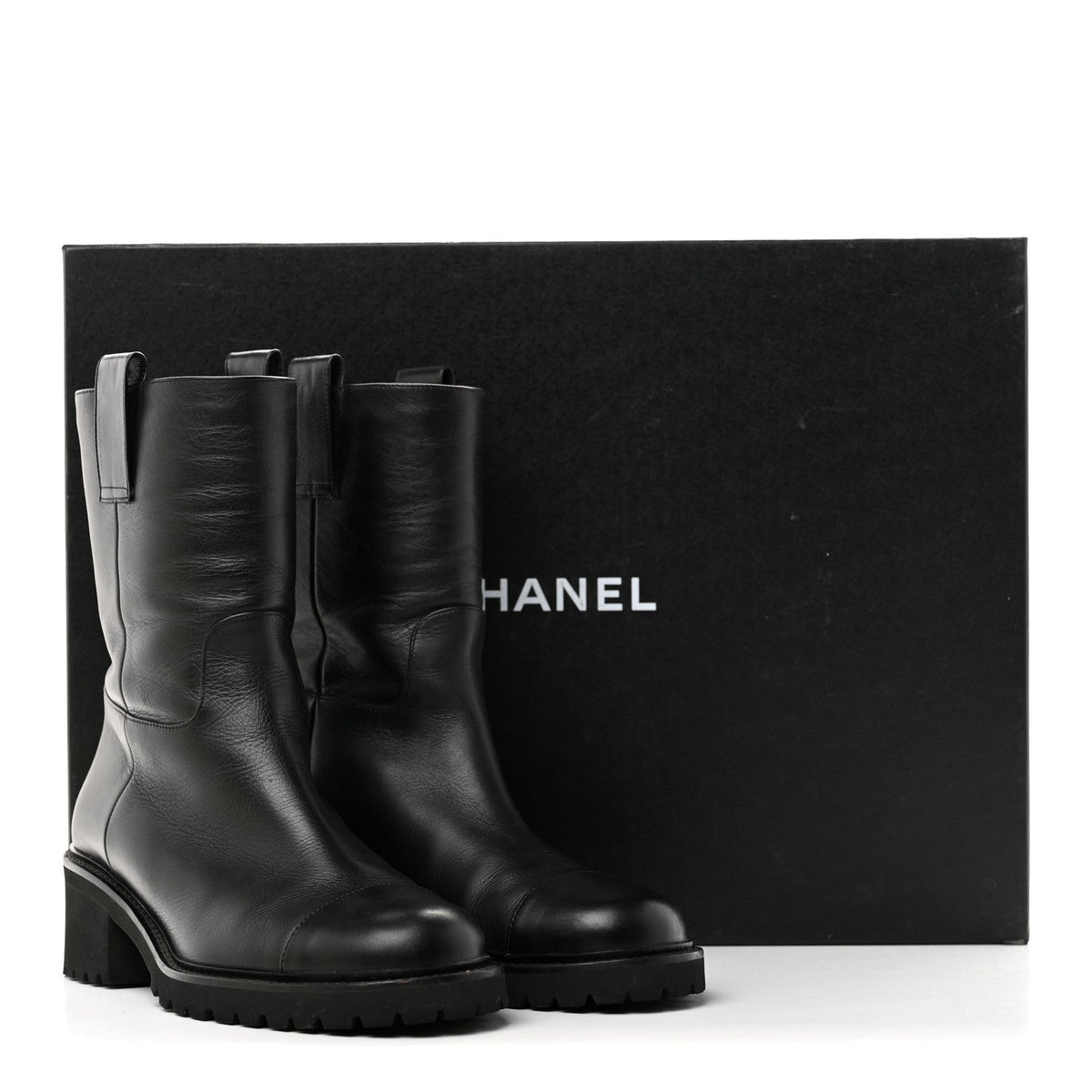 Calfskin CC Ankle Boots 39 Black